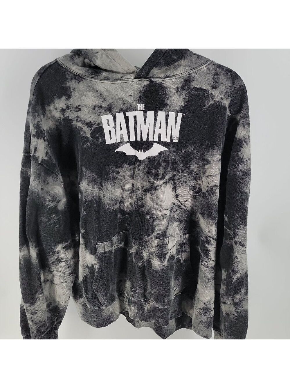 🦇 Batman Tie-Dye Hoodie – Black/Grey | Size XXL | Streetwear Vibe